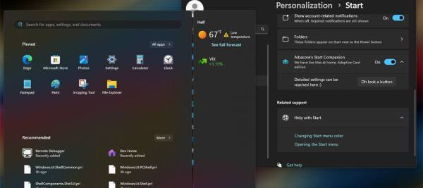 Microsoft тестирует новое меню Пуск Windows 11 с плавающими виджетами – Портал статей